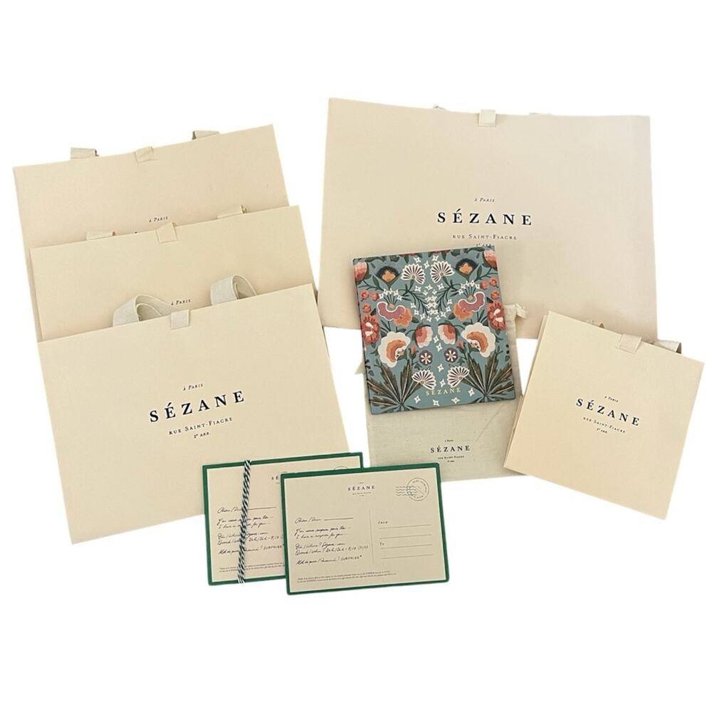 Sézane paper Shopping Bags Stationary Set gift decoration reusable *FINAL PRICE*